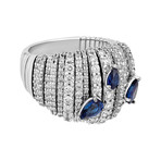 Stefan Hafner 18k White Gold Diamond + Sapphire Ring // Ring Size: 7.25