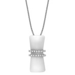 Stefan Hafner 18k White Gold Diamond + Agate Necklace