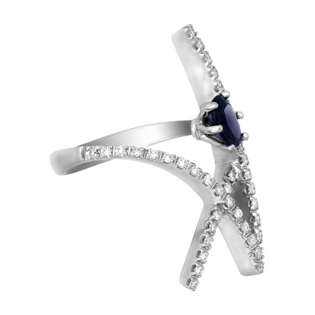Stefan Hafner 18k White Gold Diamond + Sapphire Ring // Ring Size: 6.75