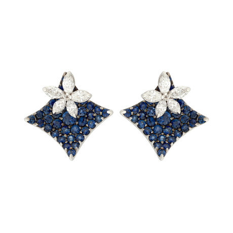 Stefan Hafner 18k White Gold Diamond + Sapphire Earrings III