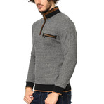 1022 Dewberry Sweatshirt // Patterned Light Gray + Navy (L)