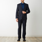 2BSV Notch Lapel Suit // Black Blue Windowpane (US: 38R)