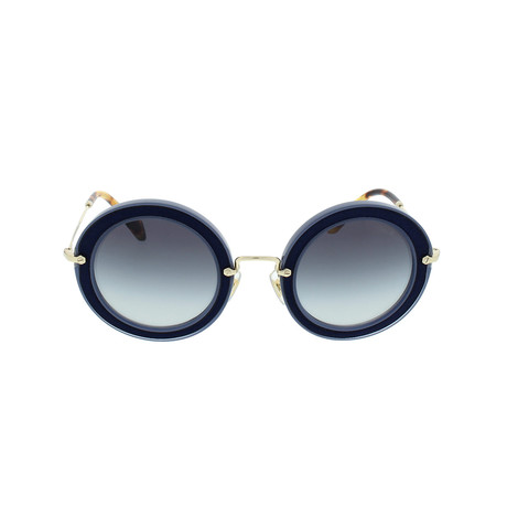 Miu Miu // Round Sunglasses // Blue + Gray Gradient
