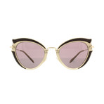 Miu Miu // Women's Geometric Sunglasses // Beige Black + Brown Purple
