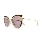 Miu Miu // Women's Geometric Sunglasses // Beige Black + Brown Purple
