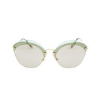 Miu Miu // Women's Sunglasses // Gold + Transparent Green + Light Brown