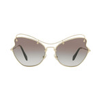 Miu Miu // Women's 56RS Sunglasses // Pale Gold + Gray Gradient