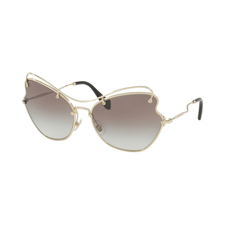Miu Miu // Women's 56RS Sunglasses // Pale Gold + Gray Gradient