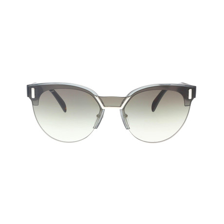 Prada // Women's Sunglasses // Transparent Grey + Grey Gradient
