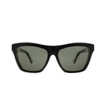 Balenciaga // Women's Cat Eye Sunglasses // Shiny Black + Gradient Smoke