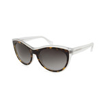 Balenciaga // Women's Cat Eye Sunglasses // Havana Crystal + Grey Gradient