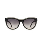 Balenciaga // Women's Cat Eye Sunglasses // Horn Transparent Grey + Brown