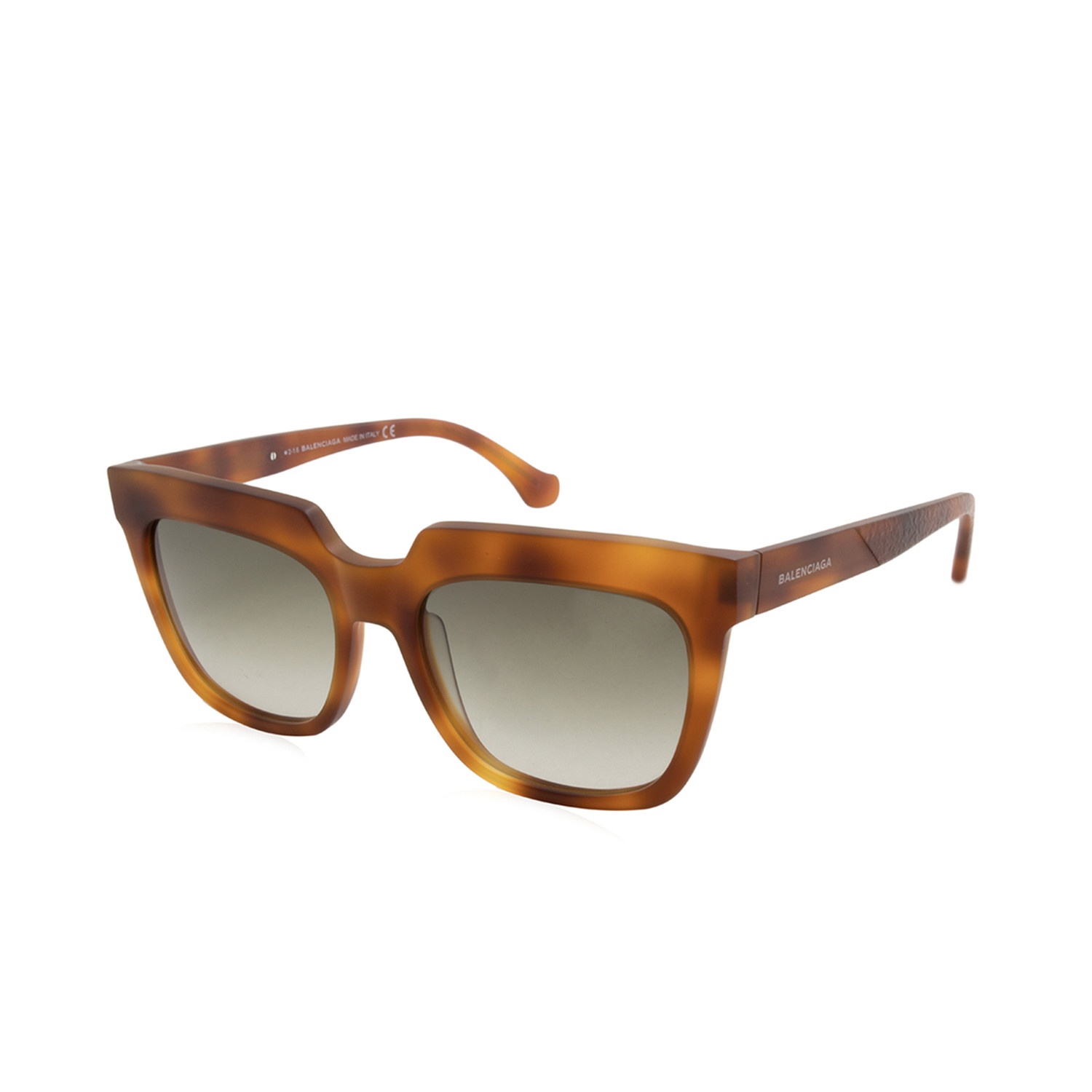 Balenciaga // Women's Large Square Sunglasses // Blond Havana + Brown ...