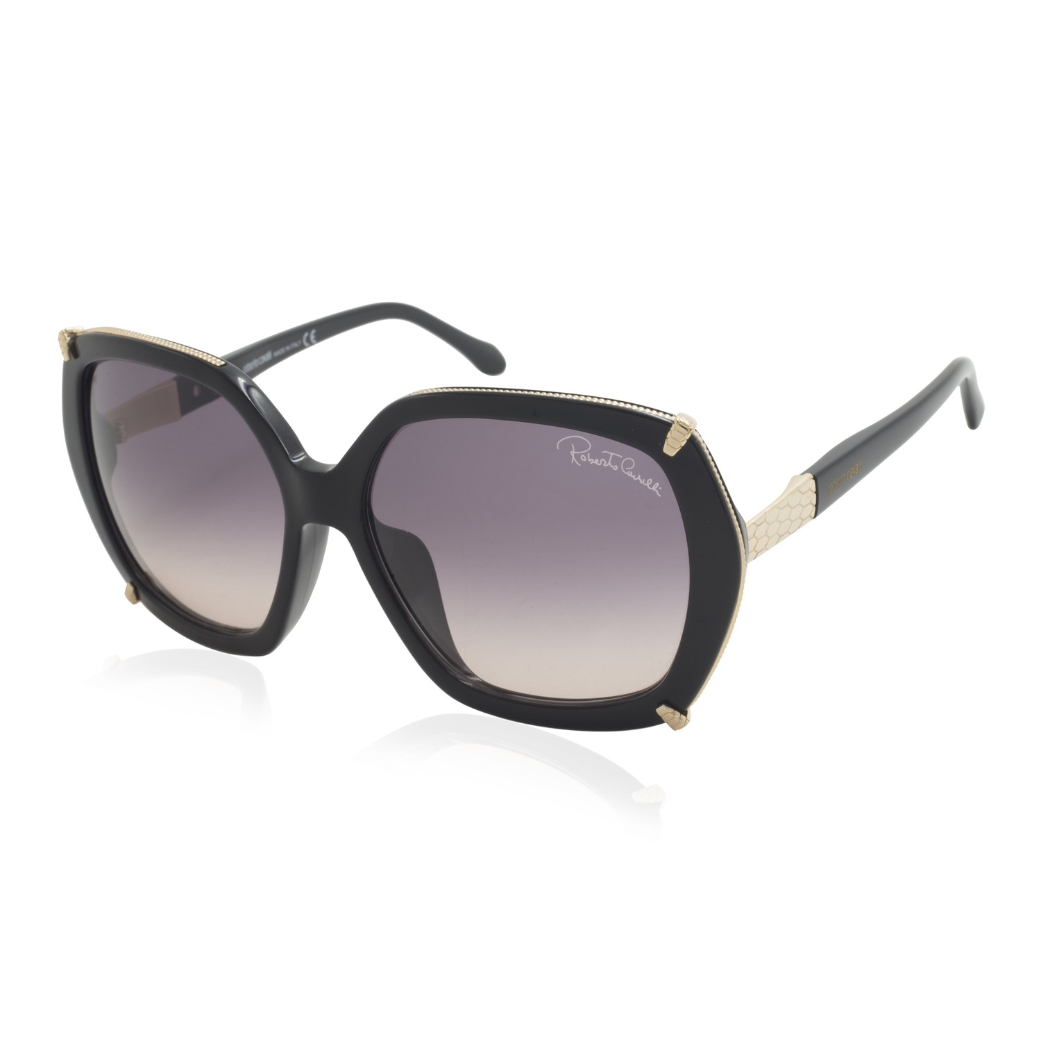Roberto Cavalli // Women's Hex Sunglasses // Shiny Black ...