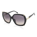 Roberto Cavalli // Women's Hex Sunglasses // Shiny Black + Gradient Smoke