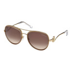 Roberto Cavalli // Women's Aviator Sunglasses // Pink + Other + Gradient Brown
