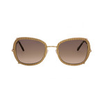 Roberto Cavalli // Oversize Square Sunglasses // Gold + Smoke Gradient