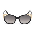 Roberto Cavalli // Cat-Eye Sunglasses // Shiny Black + Gradient Smoke