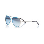 Roberto Cavalli // Women's Aviator Sunglasses // Shiny Palladium + Gradient Smoke