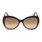 Roberto Cavalli // Large Tear-Drop Sunglasses // Dark Brown + Brown Mirror