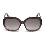 Roberto Cavalli // Large Square Sunglasses // Shiny Black + Gradient Smoke