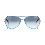 Roberto Cavalli // Women's Aviator Sunglasses // Shiny Palladium + Gradient Smoke