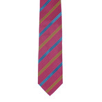 Borelli Napoli // Striped Tie // Maroon + Multicolor