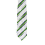 Borelli Napoli // Striped Tie // White + Green