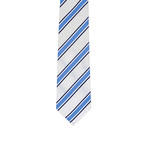 Borelli Napoli // Striped Tie // White + Blue