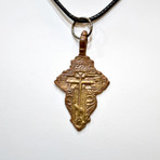 Late Medieval Bronze Cross Pendant // Europe 15-17th Century