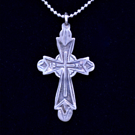 Post Medieval Silver Cross With Hallmark // Europe 17-20th Century
