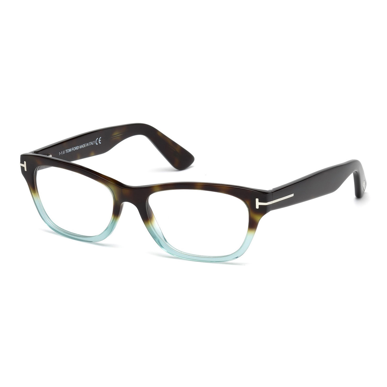 Tom Ford // Unisex Squared Eyeglass Frames // Havana Blue - Designer ...