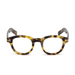 Tom Ford // Men's Thick Round Eyeglasses // Light Havana