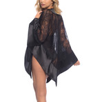 Roxanne // All Over Lace Handkerchief Robe + Wide Satin Edges (OS)