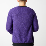 Oversize Boucle Crewneck // Purple (S)