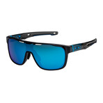 Men's Crossrange Shield Sunglasses // Black + Prizm Sapphire