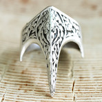 Antique Silver Plated Zamon Ring // Crown