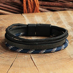 Matte Black Coating Bracelet // Four Strap