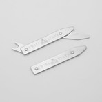Stainless Steel Adjustable Collar Stays + Clear Case