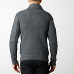Knit Button Sweater // Charcoal (3XL)