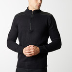 Knit Zip Sweater // Black (2XL)