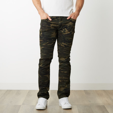 Classic Moto Jeans // Olive Camo (34WX32L) - Xray Jeans - Touch of Modern