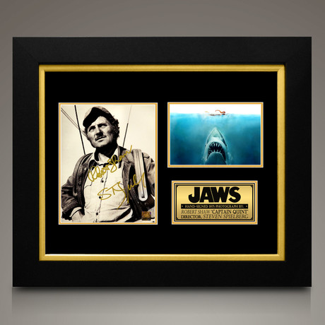 Jaws // Robert Shaw + Steven Spielberg Signed Photo // Custom Frame