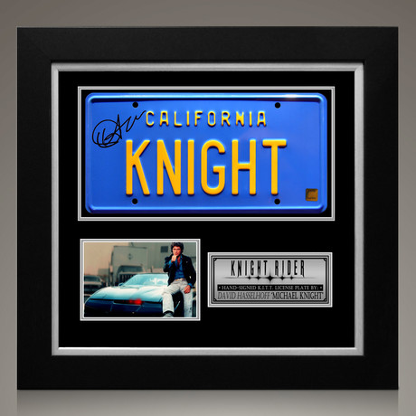 Knight Rider // David Hasselhoff Signed Kitt License Plate // Custom Frame (Signed License Plate)