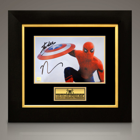 Spider-Man // Tom Holland + Stan Lee Signed Photo // Custom Frame