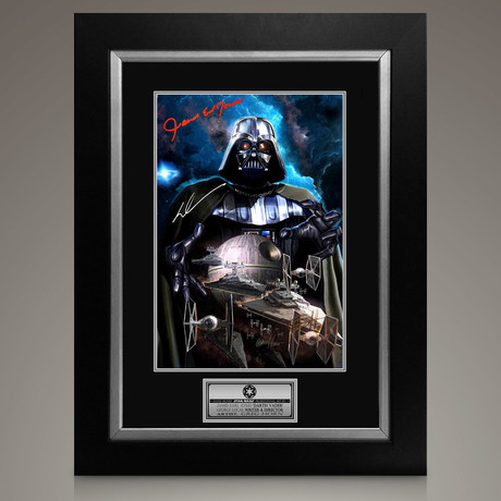 Star Wars Darth Vader // James Earl Jones + George Lucas Signed Promotion Art Photo // Custom Frame