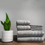 8 Piece Towel Set // Bamboo (White)