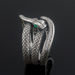 Animal Collection // Snake Ring // Silver + Green (8)