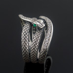 Animal Collection // Snake Ring // Silver + Green (12)