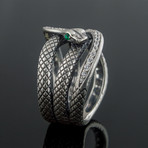 Animal Collection // Snake Ring // Silver + Green (12)